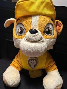 PAW Patrol Real Talking Rubble 12-Inch Plush Stuffed Animal Toy